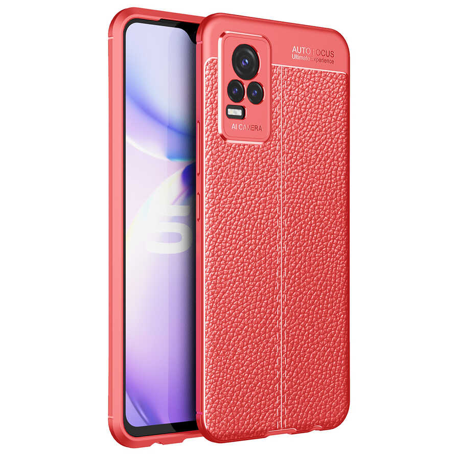 Vivo V21E Kılıf Zore Niss Silikon Kapak-Kırmızı