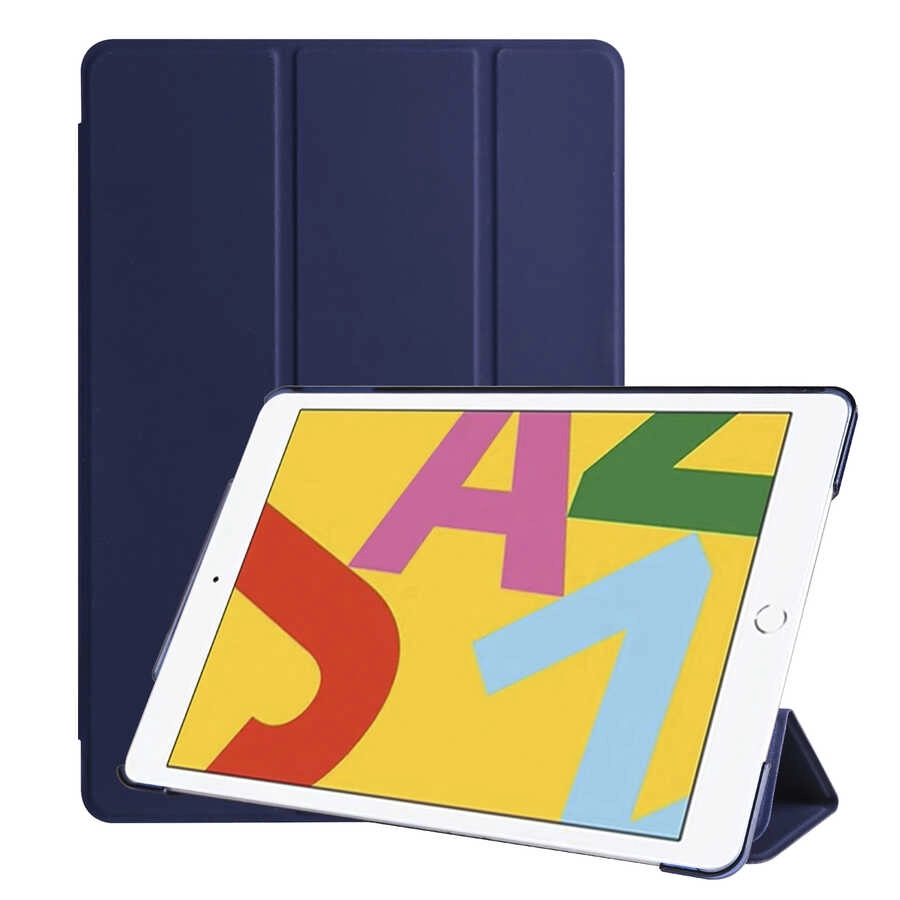 iPad Uyumlu 10.2 2021 (9.Nesil) Zore Smart Kapak Standlı 1-1 Kılıf-Lacivert
