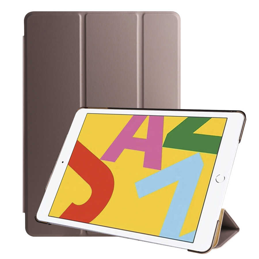 iPad Uyumlu 10.2 2021 (9.Nesil) Zore Smart Kapak Standlı 1-1 Kılıf-Gold