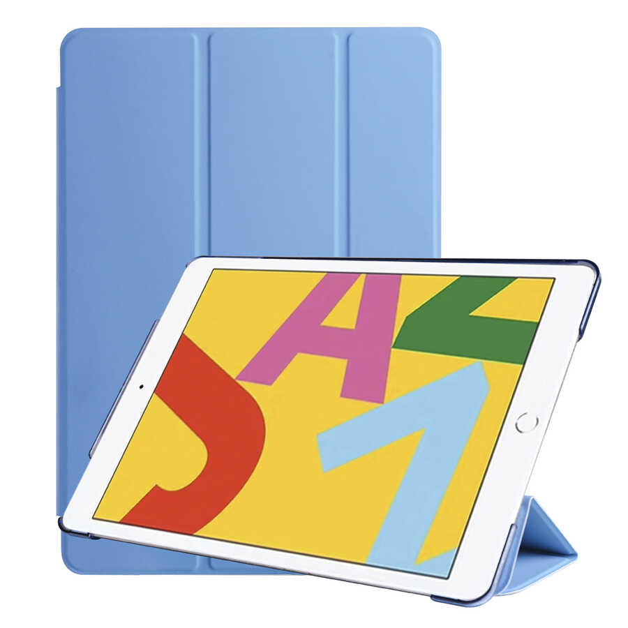iPad Uyumlu 10.2 2021 (9.Nesil) Zore Smart Kapak Standlı 1-1 Kılıf-Mavi