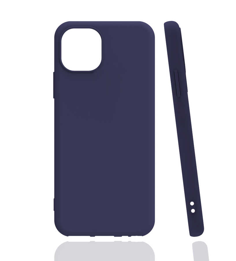 iPhone Uyumlu 13 Kılıf Zore Biye Silikon-Lacivert