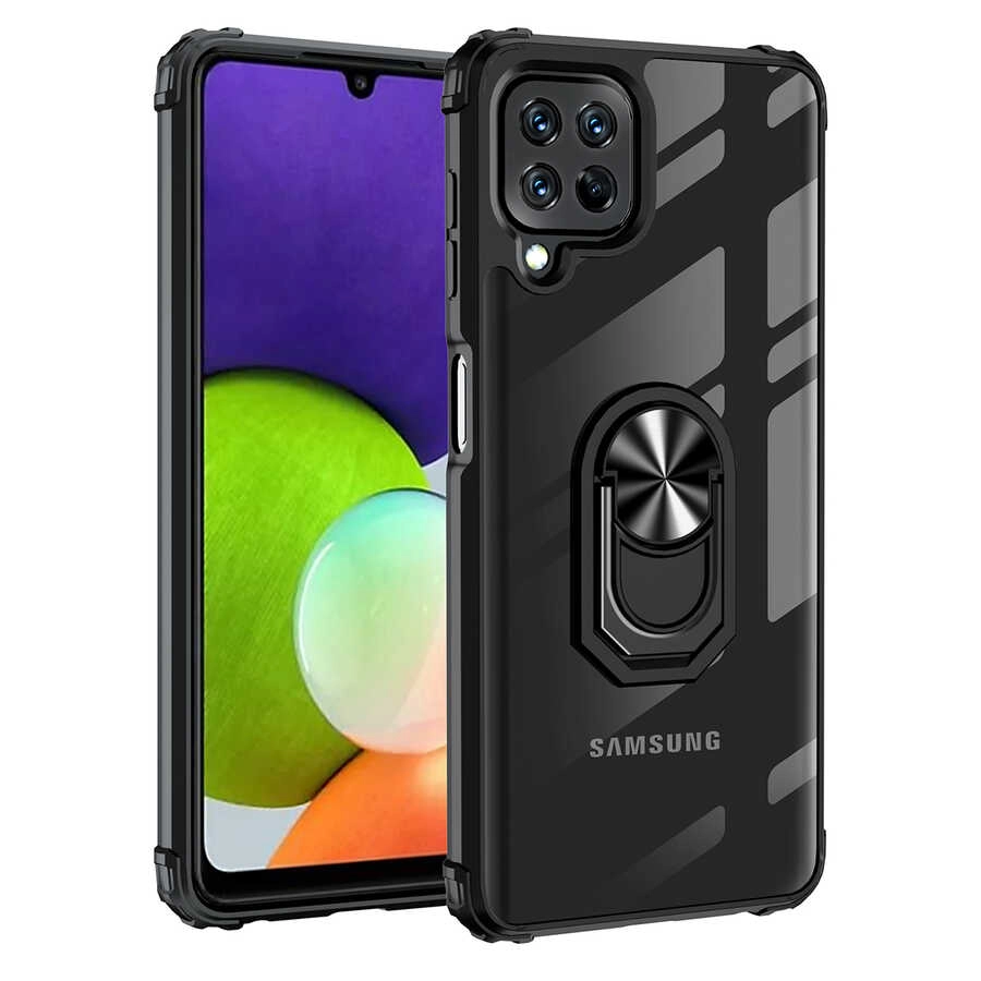 Galaxy Uyumlu M32 Kılıf Zore Mola Kapak-Siyah