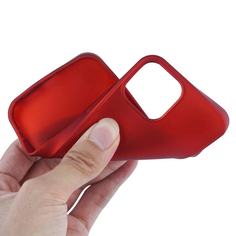 iPhone Uyumlu 13 Mini Kılıf Zore Premier Silikon Kapak-Kırmızı