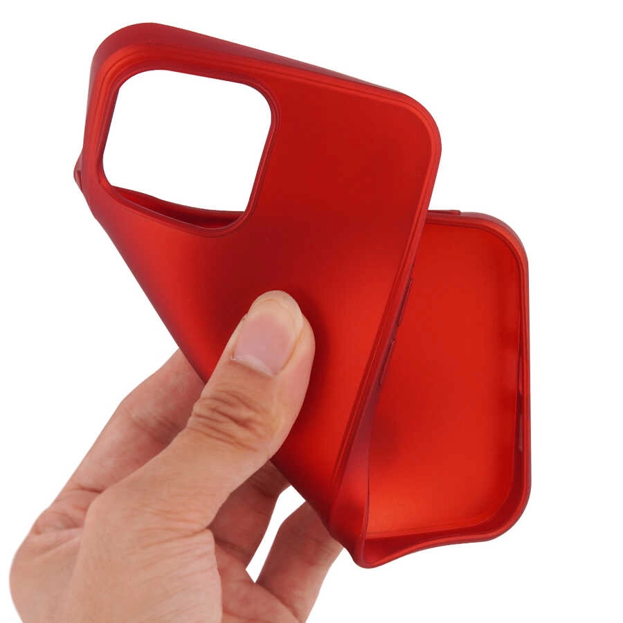 iPhone Uyumlu 13 Pro Max Kılıf Zore Premier Silikon Kapak-Kırmızı
