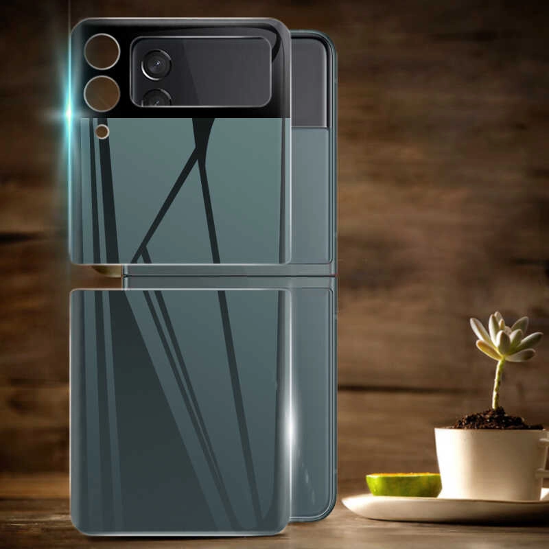 Galaxy Uyumlu Z Flip 3 Zore 3D Standart 2 in 1 Arka Koruyucu