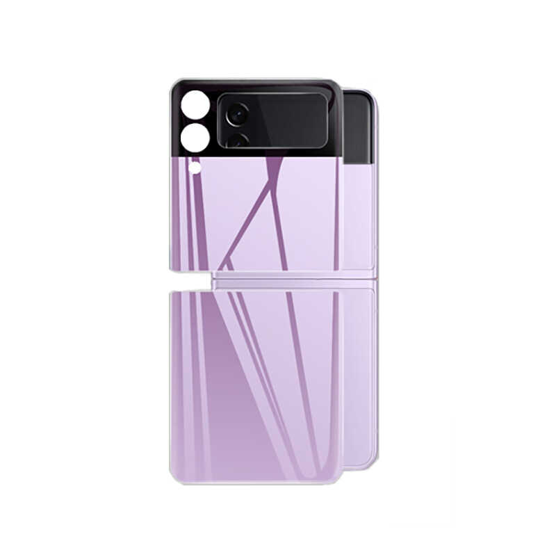 Galaxy Uyumlu Z Flip 3 Zore 3D Standart 2 in 1 Arka Koruyucu-Lila