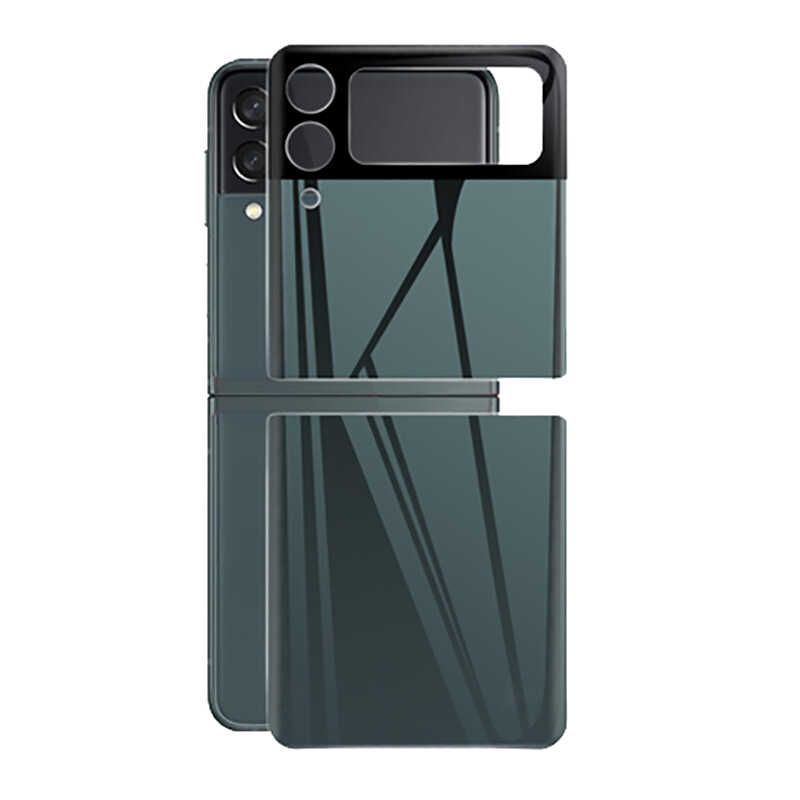 Galaxy Uyumlu Z Flip 3 Zore 3D Standart 2 in 1 Arka Koruyucu-Yeşil