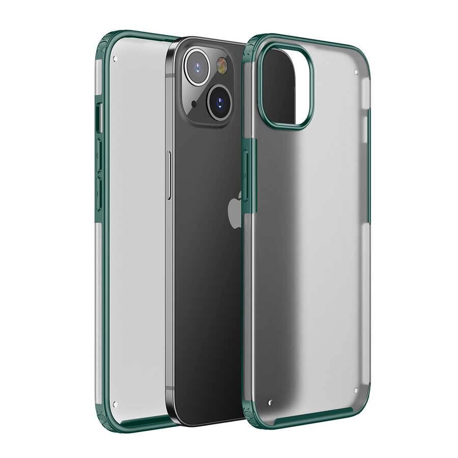 iPhone Uyumlu 13 Kılıf Zore Volks Kapak-Koyu yeşil