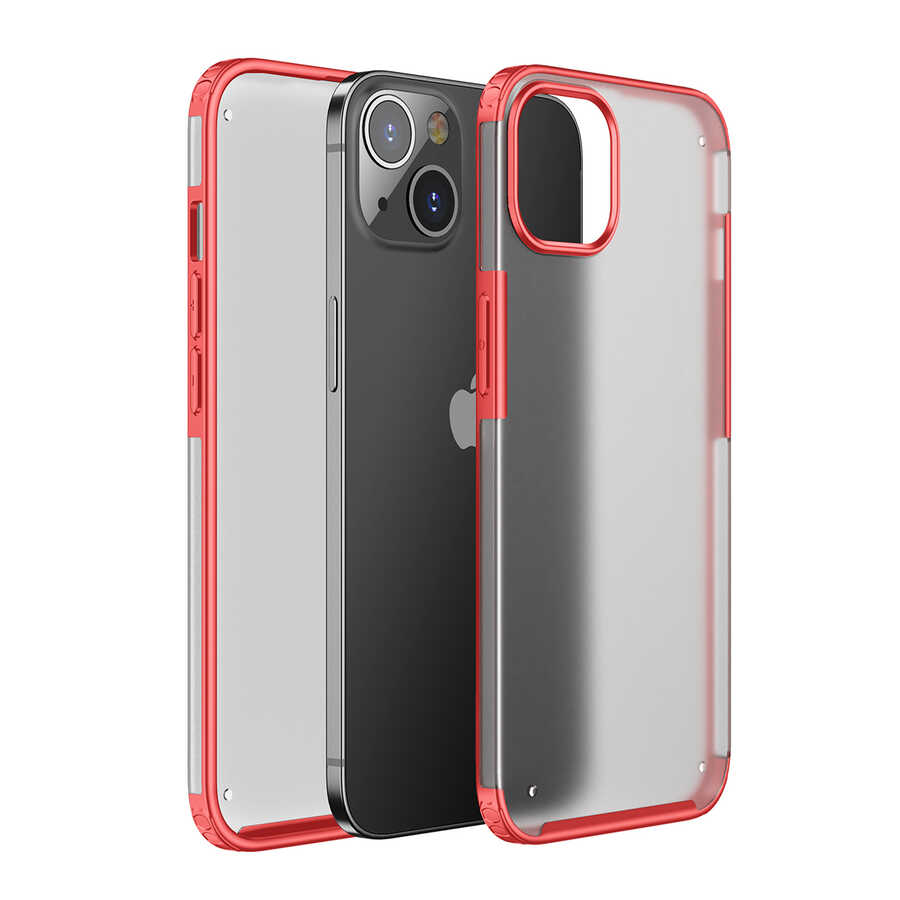 iPhone Uyumlu 13 Kılıf Zore Volks Kapak-Kırmızı