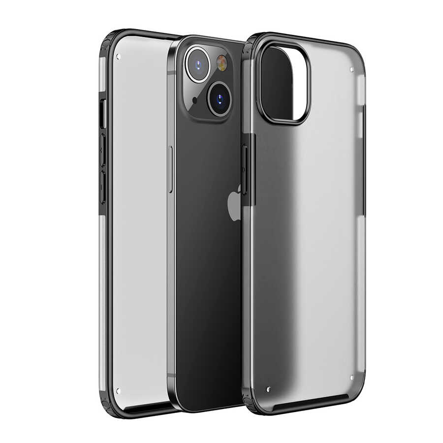 iPhone Uyumlu 13 Kılıf Zore Volks Kapak-Siyah