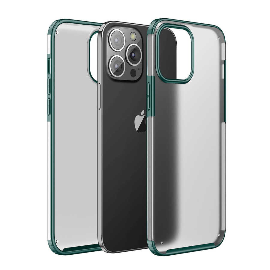 iPhone Uyumlu 13 Pro Kılıf Zore Volks Kapak-Koyu yeşil