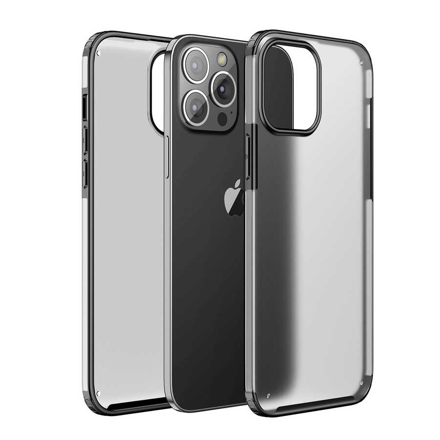 iPhone Uyumlu 13 Pro Kılıf Zore Volks Kapak-Siyah