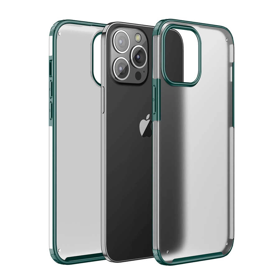 iPhone Uyumlu 13 Pro Max Kılıf Zore Volks Kapak-Koyu yeşil