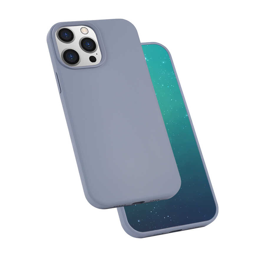 iPhone Uyumlu 13 Pro Kılıf Zore Silk Silikon-Lila