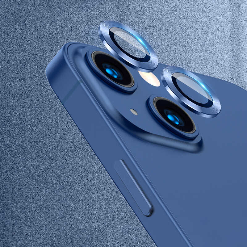 iPhone Uyumlu 13 Zore CL-02 Kamera Lens Koruyucu-Mavi