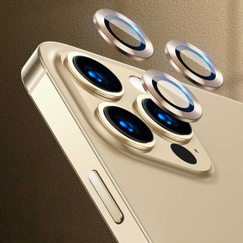 iPhone Uyumlu 13 Pro Max Zore CL-02 Kamera Lens Koruyucu-Gold