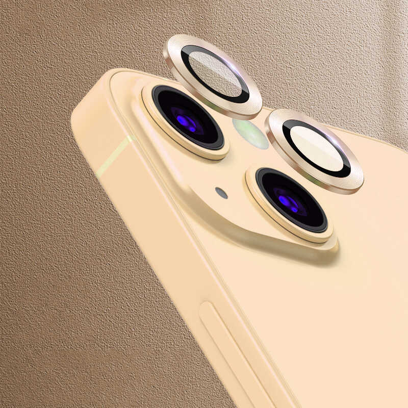 iPhone Uyumlu 13 Zore CL-04 Kamera Lens Koruyucu-Gold