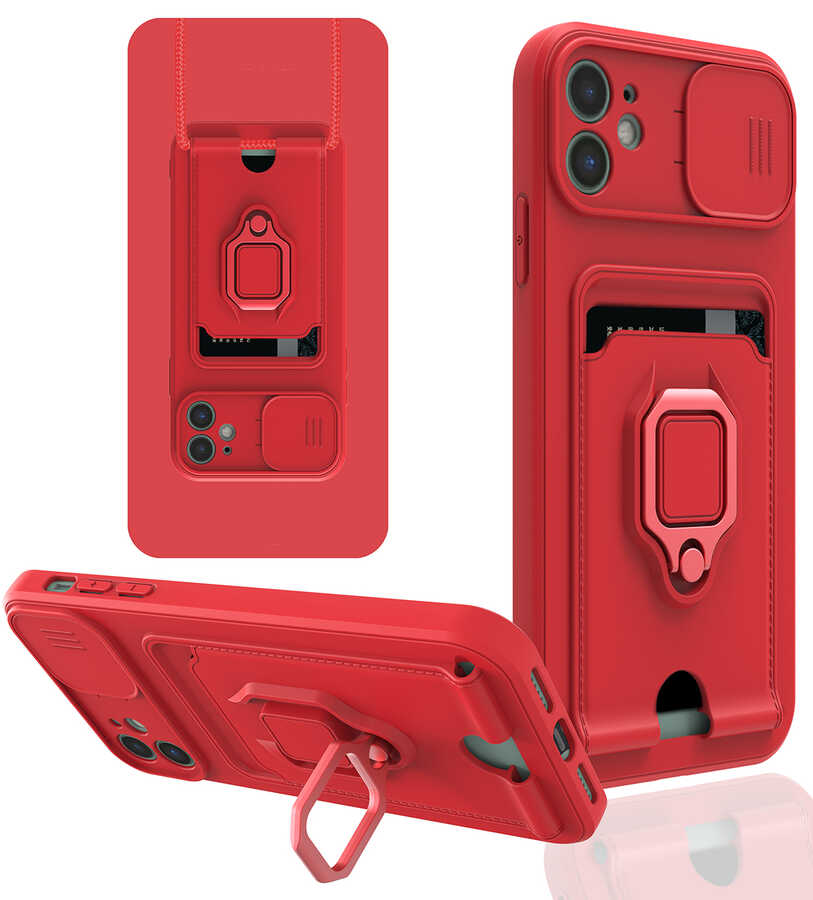 iPhone Uyumlu 11 Kılıf ​Zore Pelit Kapak-Kırmızı