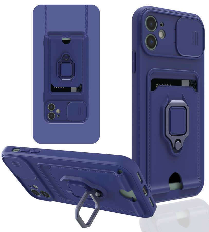 iPhone Uyumlu 11 Kılıf ​Zore Pelit Kapak-Lacivert