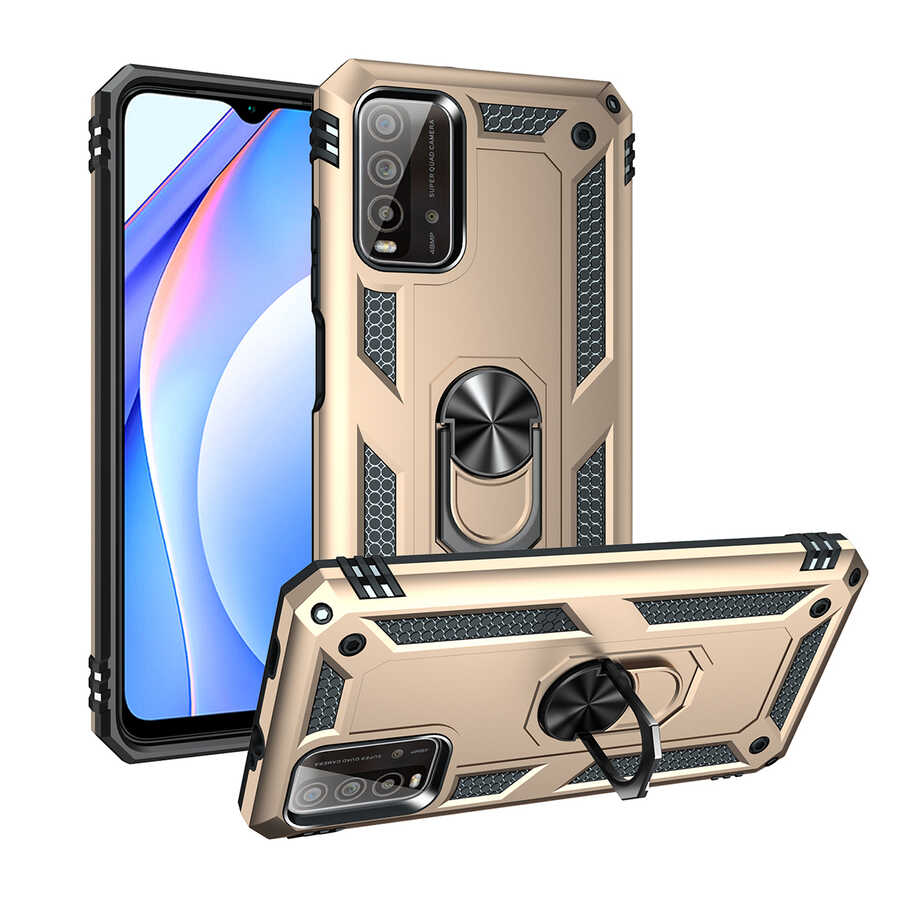 Xiaomi Uyumlu  Poco M3 Kılıf Zore Vega Kapak-Gold