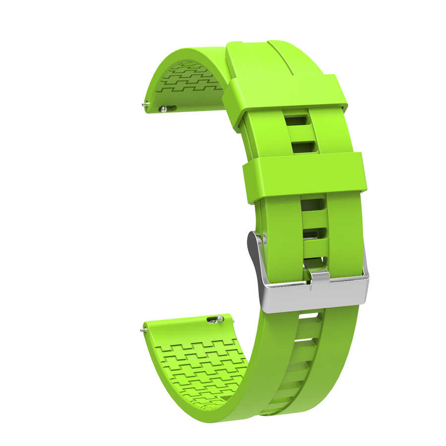 Galaxy Uyumlu Watch Active 2 40mm KRD-23 20mm Silikon Kordon-Açık yeşil