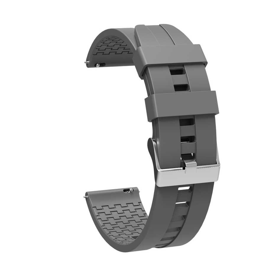 Galaxy Uyumlu Watch 42mm KRD-23 20mm Silikon Kordon-Gri
