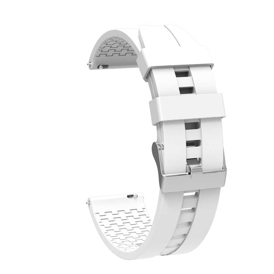 Gear S2 KRD-23 20mm Silikon Kordon-Beyaz