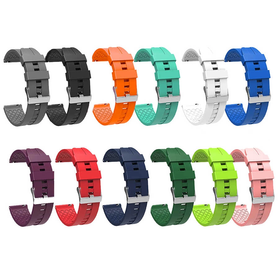 Galaxy Uyumlu Watch Active 2 44mm KRD-23 20mm Silikon Kordon-Kırmızı