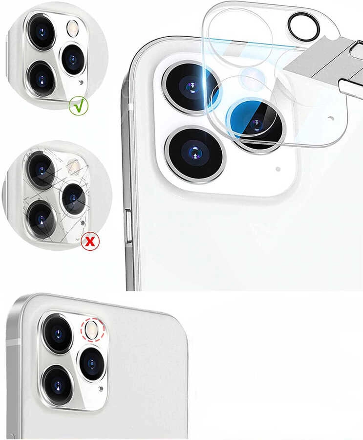 iPhone Uyumlu 13 Pro Max Zore Kamera Lens Koruyucu Cam Filmi