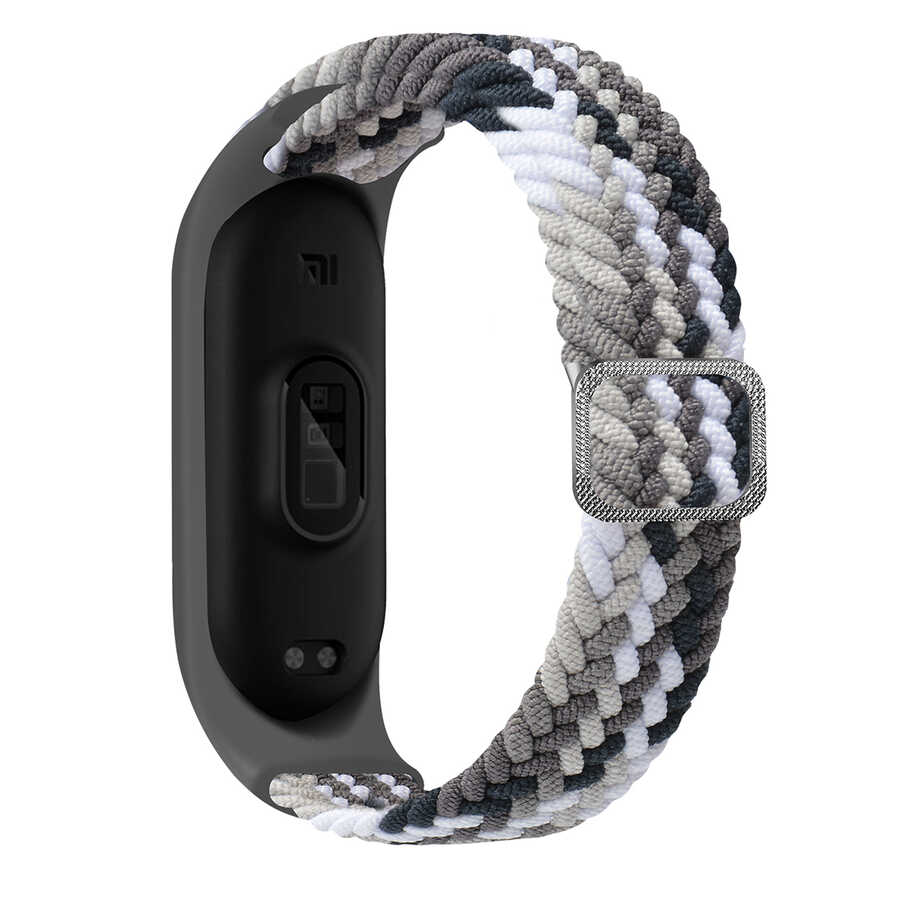 Xiaomi Uyumlu  Mi Band 3 KRD-49 Örgü Kordon-Colorful black