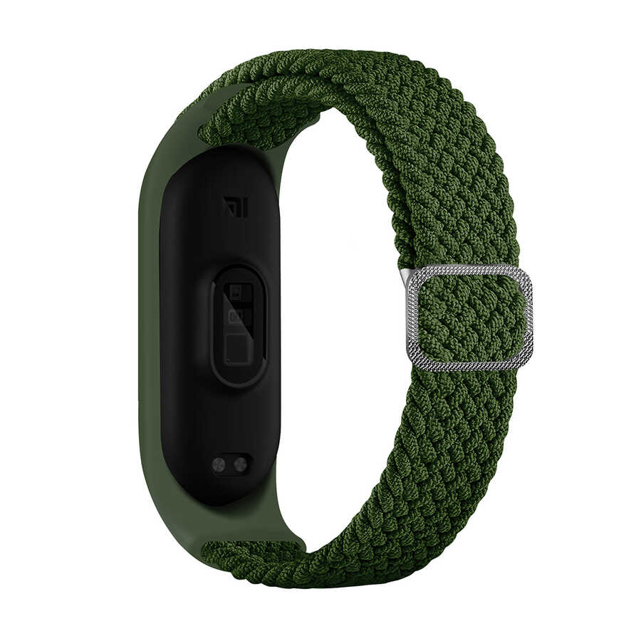 Xiaomi Uyumlu  Mi Band 4 KRD-49 Örgü Kordon-Yeşil