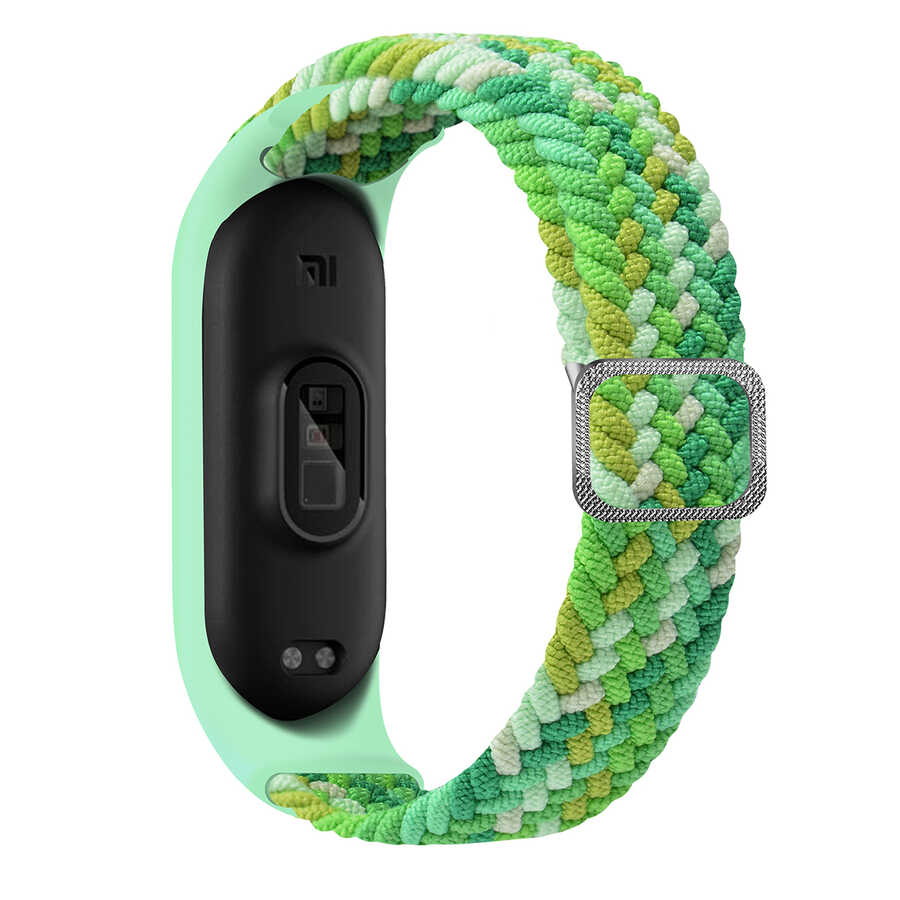 Xiaomi Uyumlu  Mi Band 6 KRD-49 Örgü Kordon-Colorful green