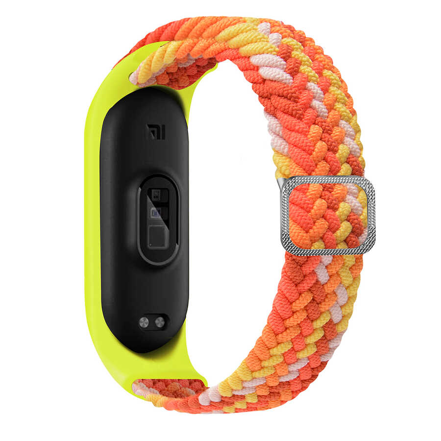 Xiaomi Uyumlu  Mi Band 6 KRD-49 Örgü Kordon-Colorful orange