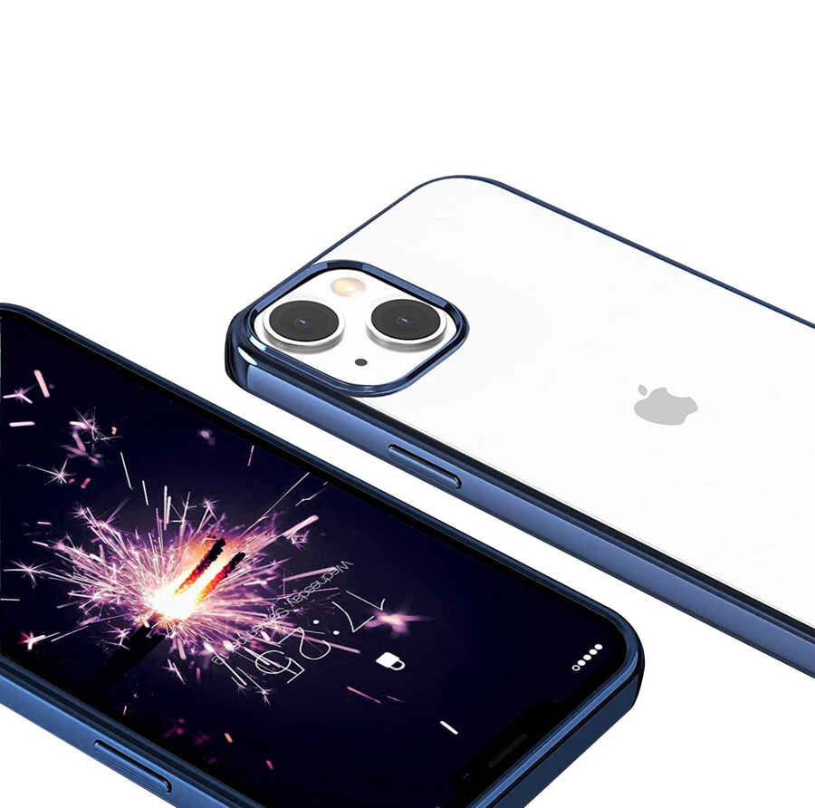 iPhone Uyumlu 13 Kılıf Zore Pixel Kapak-Lacivert