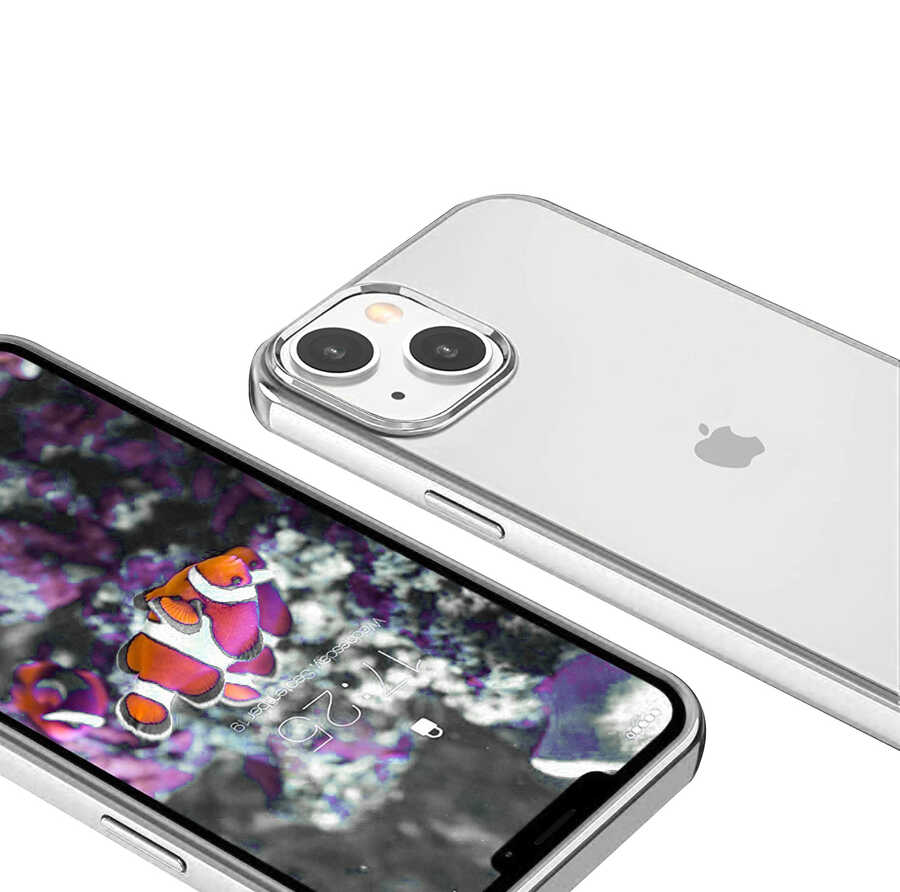 iPhone Uyumlu 13 Mini Kılıf Zore Pixel Kapak-Gümüş