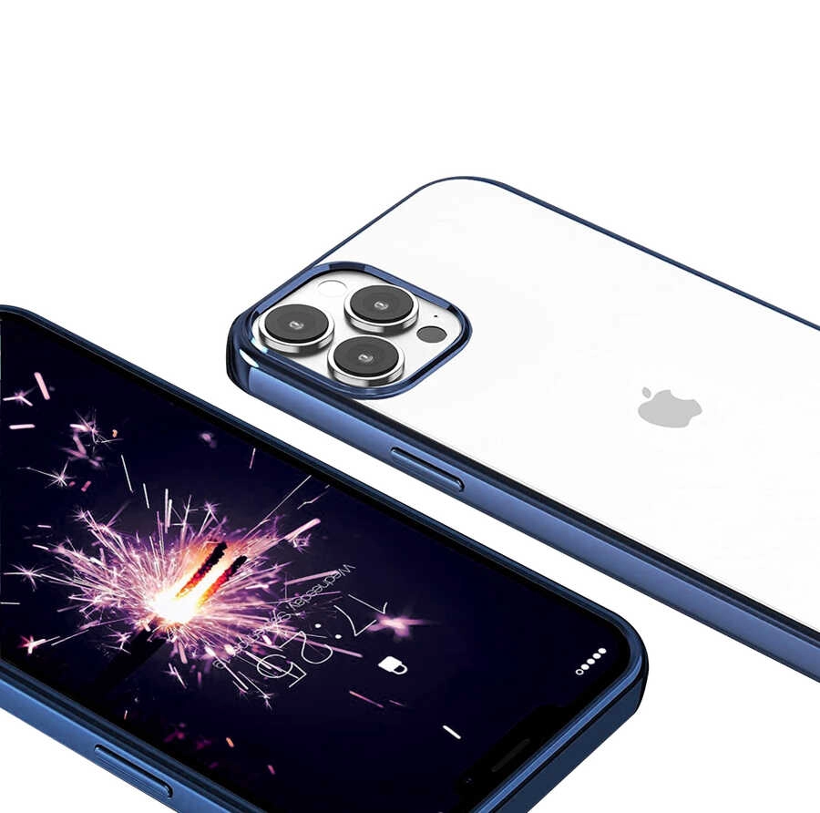 iPhone Uyumlu 13 Pro Max Kılıf Zore Pixel Kapak-Lacivert