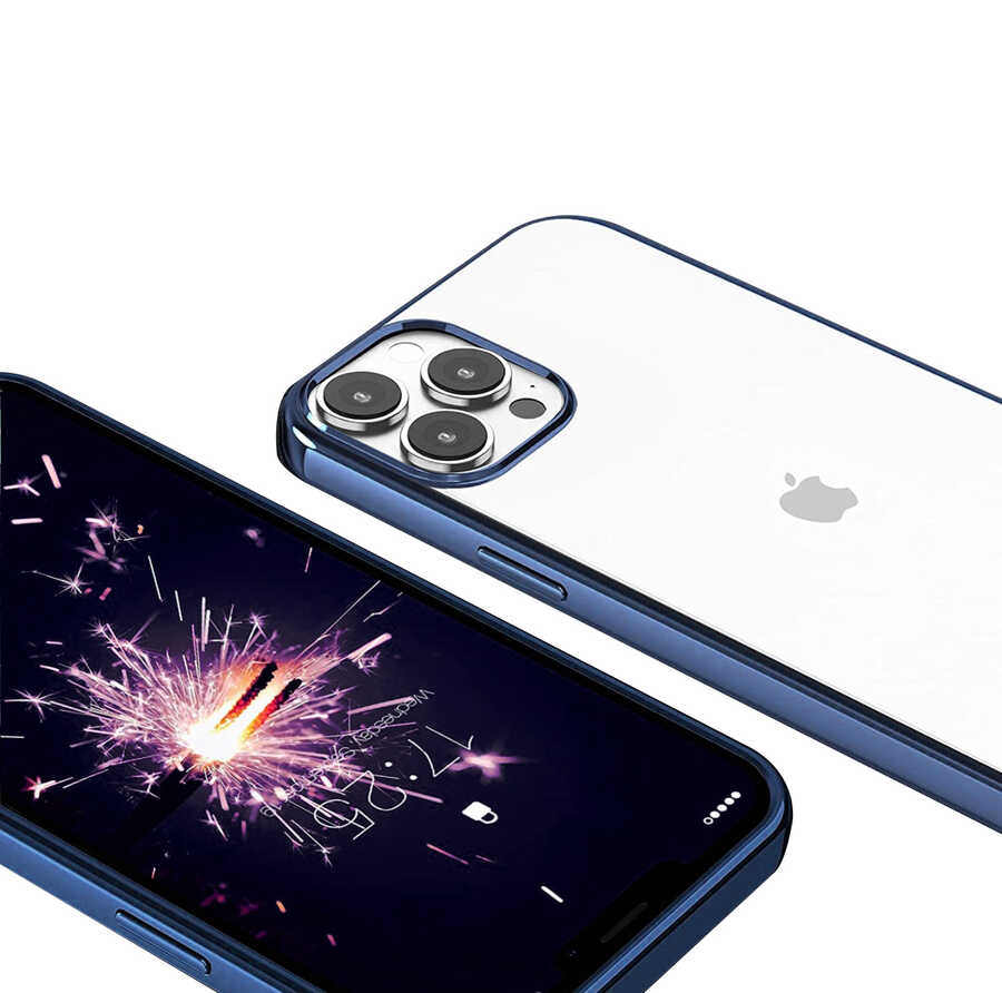 iPhone Uyumlu 13 Pro Max Kılıf Zore Pixel Kapak-Lacivert