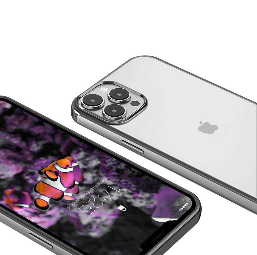 iPhone Uyumlu 13 Pro Max Kılıf Zore Pixel Kapak-Siyah