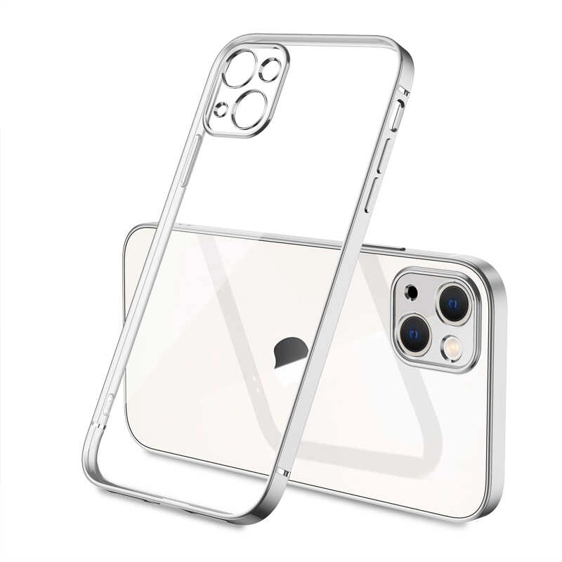 iPhone Uyumlu 13 Mini Kılıf Zore Gbox Kapak-Gümüş