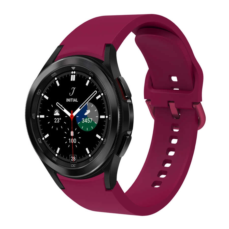 Galaxy Uyumlu Watch 4 40mm KRD-50 Silikon Kordon-Mürdüm