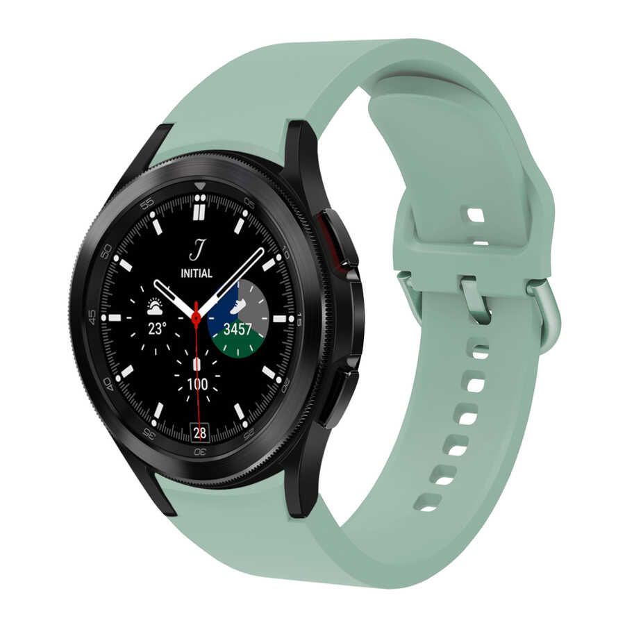 Galaxy Uyumlu Watch 4 40mm KRD-50 Silikon Kordon-Açık yeşil