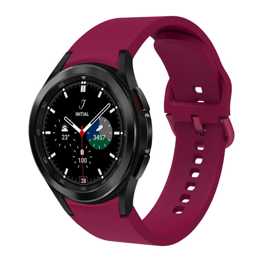 Galaxy Uyumlu Watch 4 40mm KRD-50 Silikon Kordon-Mürdüm
