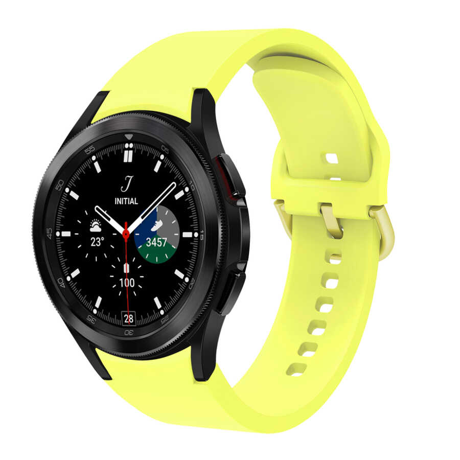 Galaxy Uyumlu Watch 4 40mm KRD-50 Silikon Kordon-Sarı