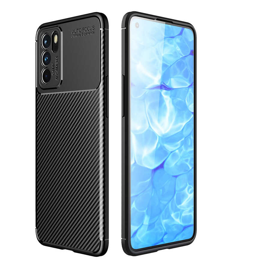 Oppo Reno 6 4G Kılıf Zore Negro Silikon Kapak-Siyah