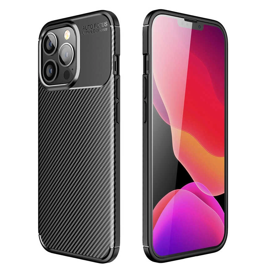 iPhone Uyumlu 13 Pro Kılıf Zore Negro Silikon Kapak-Siyah