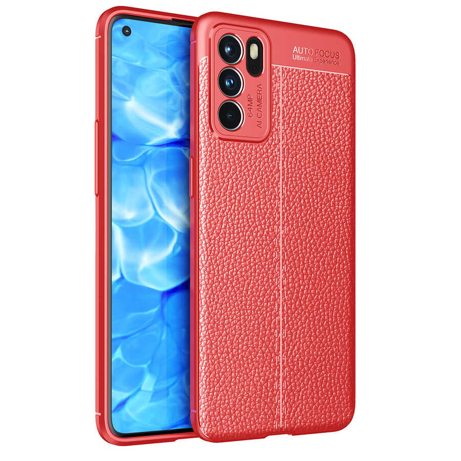 Oppo Reno 6 4G Kılıf Zore Niss Silikon Kapak-Kırmızı