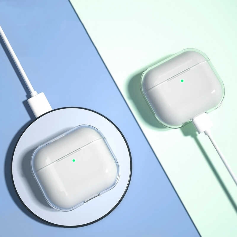 Airpods Uyumlu 3. Nesil Kılıf Şeffaf Sert Kristal Zore Airbag 14 Kılıf