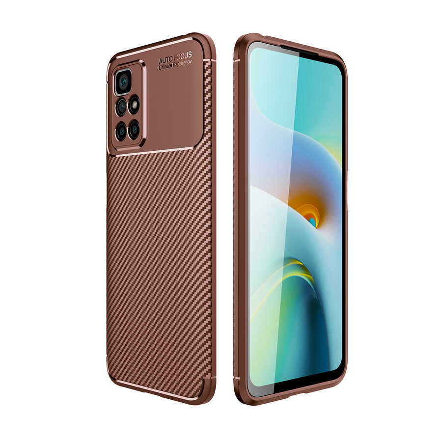 Xiaomi Uyumlu  Redmi 10 Kılıf Zore Negro Silikon Kapak-Kahverengi