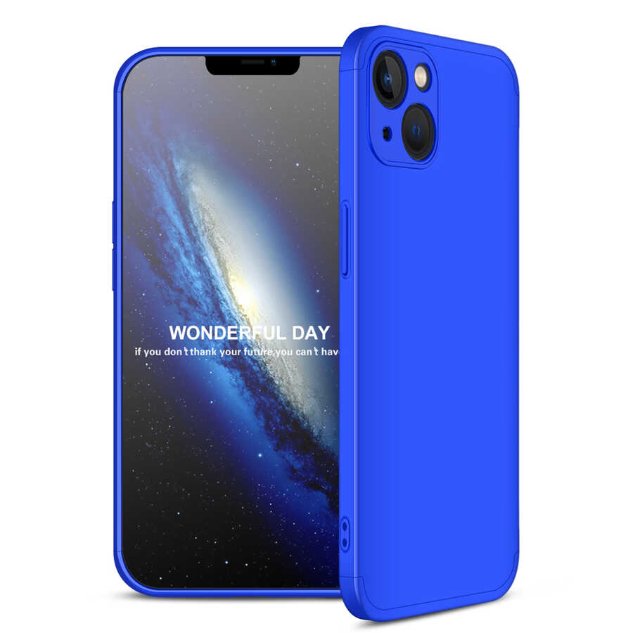 iPhone Uyumlu 13 Kılıf Zore Ays Kapak-Mavi