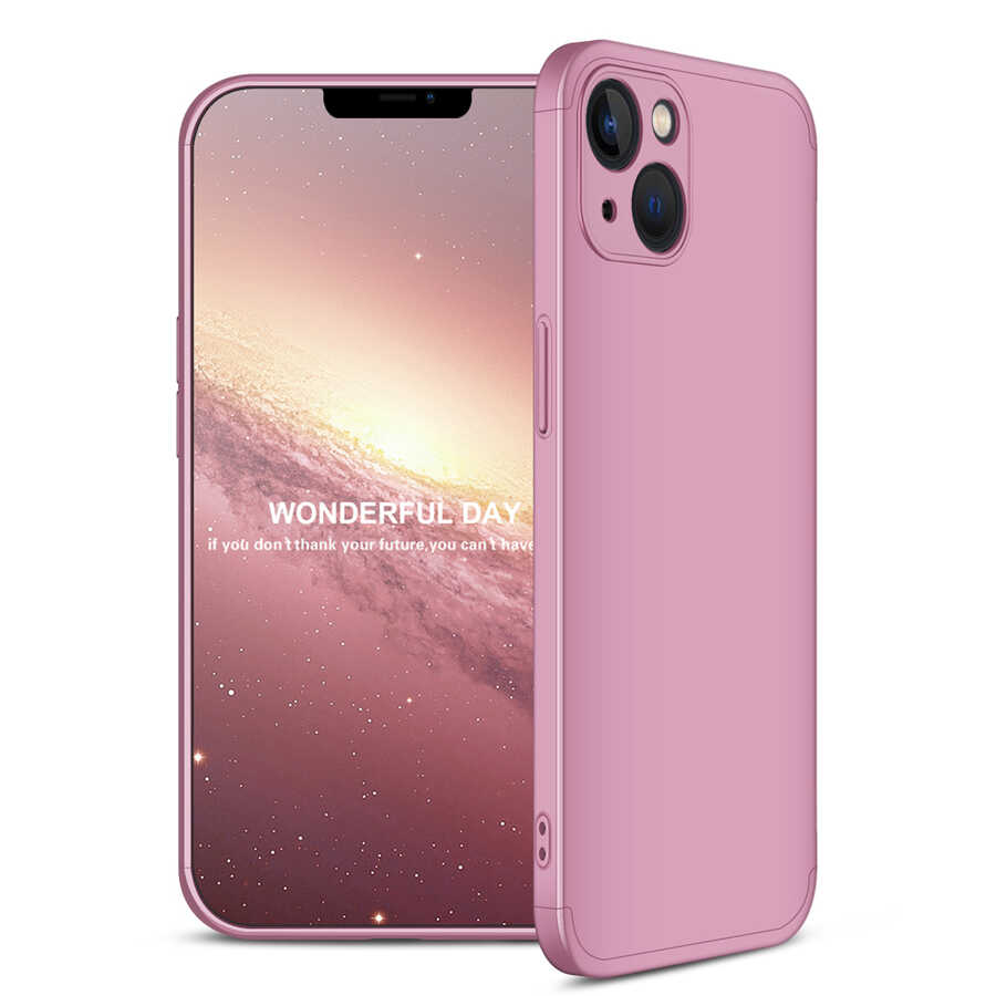 iPhone Uyumlu 13 Kılıf Zore Ays Kapak-Rose gold